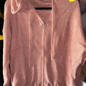 Elegant Pink V-Neck Women's Sweater
